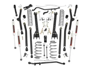 66340 | Rough Country 4 Inch Lift Kit Jeep Wrangler TJ 4WD | Long Arm, M1 Monotube Shocks