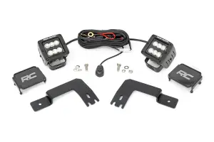 93188 | Rough Country LED Light Kit For Polaris Xpedition ADV-5 | Under Bed Mount, 2 Inch Cube Lights, Black Series With Flood Beam