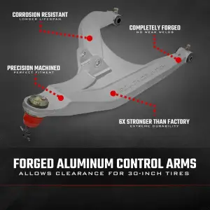 Rough Country - 97041RED | Rough Country Aluminum Control Arms For Can-Am Defender HD 5/HD 8/HD 9/HD 10 | High Clearance With 2 Inch Forward Offset | Red Finish - Image 8