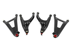 97041BLK | Rough Country Aluminum Control Arms For Can-Am Defender HD 5/HD 8/HD 9/HD 10 | High Clearance With 2 Inch Forward Offset | Black Finish