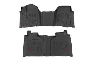 SM21613 | Rough Country Floor Mats For Chevrolet Silverado/GMC Sierra 1500/2500 HD/3500 HD | Crew Cab, Front & Second Row, Front Row Bench Seat