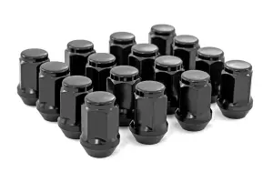 3807BLK | Rough Country M12 x 1.5 Lug Nut Set of 16 | Splined, Black