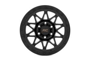 78181218B | Rough Country 78 Series Wheel | Simulated Beadlock / Black / 18x9 / 5x5 / -12mm