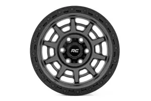 85172512 | Rough Country 85 Series Wheel | Simulated Beadlock / Gunmetal Gray/Black / 17x9 / 6x5.5 / +25mm