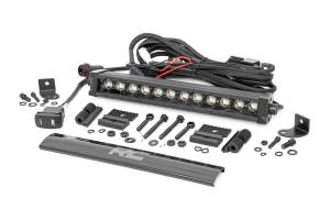 Rough Country - 70712BLDRL | Rough Country 12 Inch Black Series LED Light Bar | Single Row, Cool White DRL - Image 1