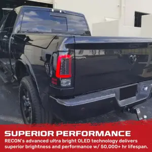 Recon Truck Accessories - 264336BKS | Recon (Replaces OEM LED ONLY) OLED Tail Lights Scanning OLED Turn Signals in Smoked (2009-2023 Ram 1500 Classic | 2014-2018 Ram 2500, 3500) - Image 7