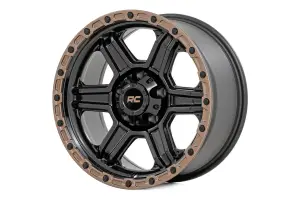 Rough Country - 79180912A | Rough Country 79 Series Wheel | One-Piece / Semi Gloss Black With Bronze Ring / 18x9 / 6x5.5 / 0mm - Image 2