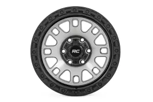 82181212M | Rough Country 82 Series Wheel | One-Piece / Machined Semi Gloss Black / 18x9 / 6x5.5 / -12mm
