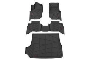 SM71325 | Rough Country Sure Fit Floor Mats For Toyota 4Runner | Front, Second Row & Cargo Area