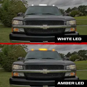 Recon Truck Accessories - 264155BKS | Recon 3 Piece Smoked Cab Roof Lights LED Smoked Lens with White & Amber LEDs (2002-2007 Silverado, Sierra 2500 HD, 3500 HD) - Image 6