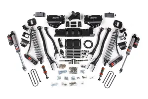 BDS1670PESB | BDS Suspension 4 Inch Lift Kit With 4 Link For Dodge Ram 3500 4WD | Diesel, Fox 2.5 Coil-Over Conversion Performance Elite, Rear 2 Inch Block Kit Without Overload, Front Fox 2.0 Hydro Bump Stop, 6 Bolt Indexing Ring