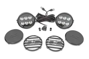 Rough Country - 70805B | Rough Country Black Series Halo LED Lights | White/Amber DRL, 6.5 Inch, Round - Image 1