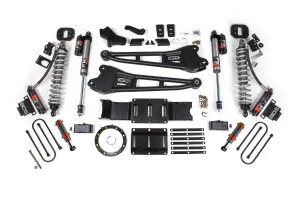 BDS1684PESB | BDS Suspension 6 Inch Lift Kit With Radius Arm For Ram 3500 4WD | Diesel, Fox 2.5 Coil-Over Performance Elite, Rear Lift 5 Inch Block Kit Without Overload, Front Fox 2.0 Hydro Bump Stop, 8 Bolt Indexing Ring