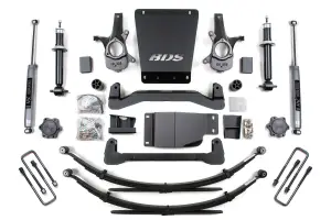 BDS177H | BDS Suspension 6 Inch Lift Kit For Chevrolet Silverado 1500 / GMC Sierra 1500 4WD | Rear Lift Leaf Springs, NX2 Nitro Series Shocks