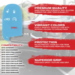 Recon Truck Accessories - 264002DG1BB | Recon Baby Blue Pantone 2095 C Silicone Key Fob Cover (Dodge 2013-2018 RAM ) - Image 3