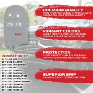 Recon Truck Accessories - 264002DG1GY | Recon Gray Pantone 443 C Silicone Key Fob Cover (Dodge 2013-2018 RAM ) - Image 3