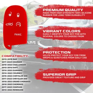 Recon Truck Accessories - 264002DG1RD | Recon Red Silicone Key Fob Cover (Dodge 2013-2018 RAM ) - Image 4