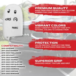 Recon Truck Accessories - 264002DG1WH | Recon White Silicone Key Fob Cover (Dodge 2013-2018 RAM ) - Image 3