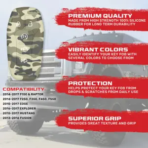 Recon Truck Accessories - 264002FD1WH | Recon White Silicone Key Fob Cover (2014-2017 F150, F250, F350) - Image 3