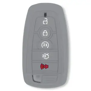 264002FD2GY | Recon Gray Pantone 443 C Silicone Key Fob Cover (2018-2025 F150, F250, F350)
