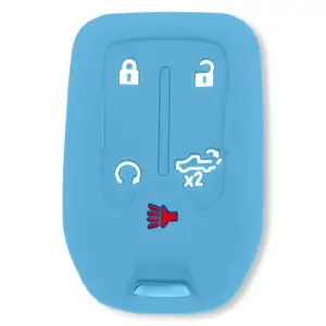 264002GM1BB | Recon Baby Blue Pantone 2095 C Silicone Key Fob Cover (2019-2021 Silverado, Sierra 1500, 2500 HD, 3500 HD)