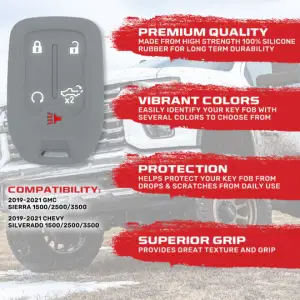 Recon Truck Accessories - 264002GM1GY | Recon Gray Pantone 443 C Silicone Key Fob Cover (2019-2021 Silverado, Sierra 1500, 2500 HD, 3500 HD) - Image 3
