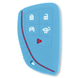 264002GM2BB | Recon Baby Blue Pantone 2095 C Silicone Key Fob Cover (2022-2025 Silverado, Sierra 1500, 2500 HD, 3500 HD)