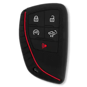 264002GM2BK | Recon Black Silicone Key Fob Cover (2022-2025 Silverado, Sierra 1500, 2500 HD, 3500 HD)