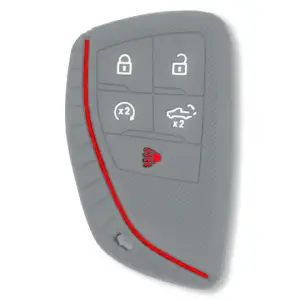 264002GM2GY | Recon Gray Pantone 443 C Silicone Key Fob Cover (2022-2025 Silverado, Sierra 1500, 2500 HD, 3500 HD)