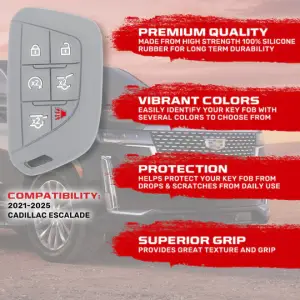 Recon Truck Accessories - 264002GM4GY | Recon Gray Pantone 443 C Silicone Key Fob Cover (2021-2025 Escalade) - Image 3