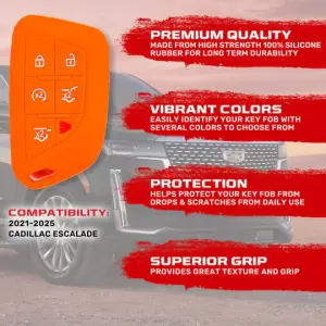 Recon Truck Accessories - 264002GM4OR | Recon Orange Silicone Key Fob Cover (2021-2025 Escalade) - Image 3