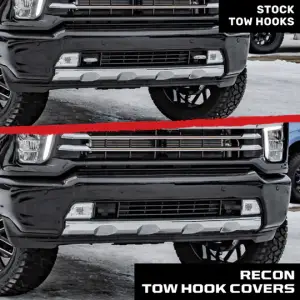 Recon Truck Accessories - 264004CHHDBK | Recon Black Tow Hook Covers 2-Piece Set of Silicone Covers (2020-2025 Silverado 2500 HD, 3500 HD) - Image 8