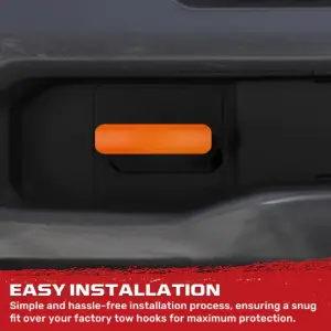 Recon Truck Accessories - 264004CHHDOR | Recon Orange Tow Hook Covers 2-Piece Set of Silicone Covers (2020-2025 Silverado 2500 HD, 3500 HD) - Image 6