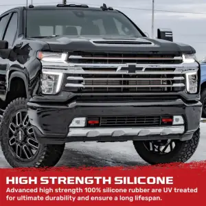 Recon Truck Accessories - 264004CHHDRD | Recon Red Tow Hook Covers 2-Piece Set of Silicone Covers (2020-2025 Silverado 2500 HD, 3500 HD) - Image 5