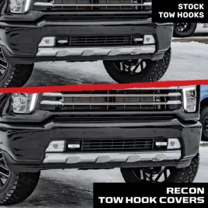 Recon Truck Accessories - 264004CHHDWH | Recon White Tow Hook Covers 2-Piece Set of Silicone Covers (2020-2025 Silverado 2500 HD, 3500 HD) - Image 10