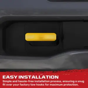 Recon Truck Accessories - 264004CHHDYL | Recon Yellow Tow Hook Covers 2-Piece Set of Silicone Covers (2020-2025 Silverado 2500 HD, 3500 HD) - Image 6