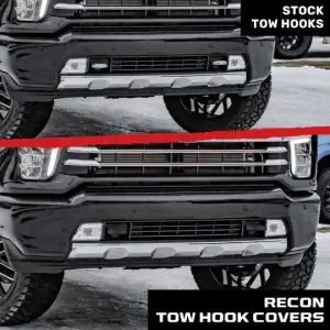 Recon Truck Accessories - 264004CHLDBK | Recon Black Tow Hook Covers 2-Piece Set of Silicone Covers (2020-2025 Silverado 1500) - Image 10