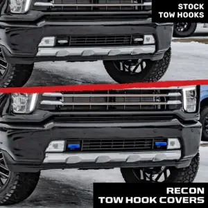 Recon Truck Accessories - 264004CHLDBL | Recon Blue Tow Hook Covers 2-Piece Set of Silicone Covers (2020-2025 Silverado 1500) - Image 10