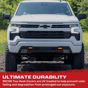 Recon Truck Accessories - 264004CHLDOR | Recon Orange Tow Hook Covers 2-Piece Set of Silicone Covers (2020-2025 Silverado 1500) - Image 5