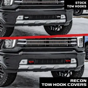 Recon Truck Accessories - 264004CHLDRD | Recon Red Tow Hook Covers 2-Piece Set of Silicone Covers (2020-2025 Silverado 1500) - Image 10
