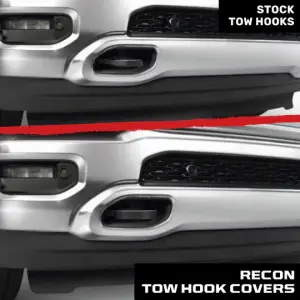 Recon Truck Accessories - 264004DGHDBK | Recon Black Tow Hook Covers 2-Piece Set of Silicone Covers (2021-2024 Ram 2500, 3500) - Image 7