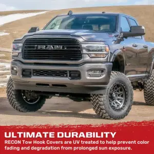 Recon Truck Accessories - 264004DGHDBK | Recon Black Tow Hook Covers 2-Piece Set of Silicone Covers (2021-2024 Ram 2500, 3500) - Image 9