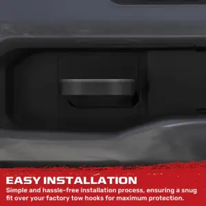 Recon Truck Accessories - 264004DGHDBK | Recon Black Tow Hook Covers 2-Piece Set of Silicone Covers (2021-2024 Ram 2500, 3500) - Image 6