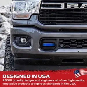 Recon Truck Accessories - 264004DGHDBL | Recon Blue Tow Hook Covers 2-Piece Set of Silicone Covers (2021-2024 Ram 2500, 3500) - Image 5