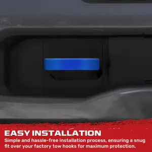 Recon Truck Accessories - 264004DGHDBL | Recon Blue Tow Hook Covers 2-Piece Set of Silicone Covers (2021-2024 Ram 2500, 3500) - Image 6