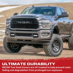 Recon Truck Accessories - 264004DGHDWH | Recon White Tow Hook Covers 2-Piece Set of Silicone Covers (2021-2024 Ram 2500, 3500) - Image 8