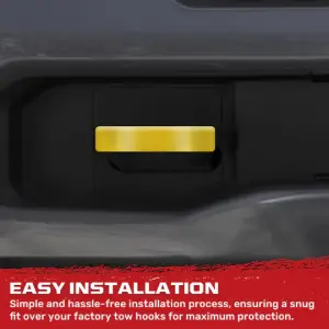 Recon Truck Accessories - 264004DGHDYL | Recon Yellow Tow Hook Covers 2-Piece Set of Silicone Covers (2021-2024 Ram 2500, 3500) - Image 6