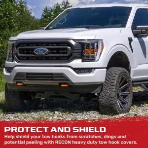 Recon Truck Accessories - 264004F150OR | Recon Orange Tow Hook Covers 2-Piece Set of Silicone Covers (2015-2023 F150 & Raptor) - Image 9