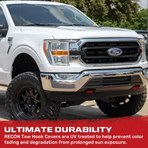 Recon Truck Accessories - 264004F150RD | Recon Red Tow Hook Covers 2-Piece Set of Silicone Covers (2015-2023 F150 & Raptor) - Image 7