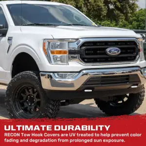 Recon Truck Accessories - 264004F150WH | Recon White Tow Hook Covers 2-Piece Set of Silicone Covers (2015-2023 F150 & Raptor) - Image 10